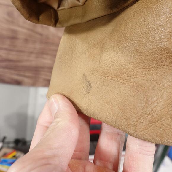 Grais Cabretta Leather Jacket Mens 44 Long Tan Glazed Aniline Car Coat Lined - Picture 5 of 12